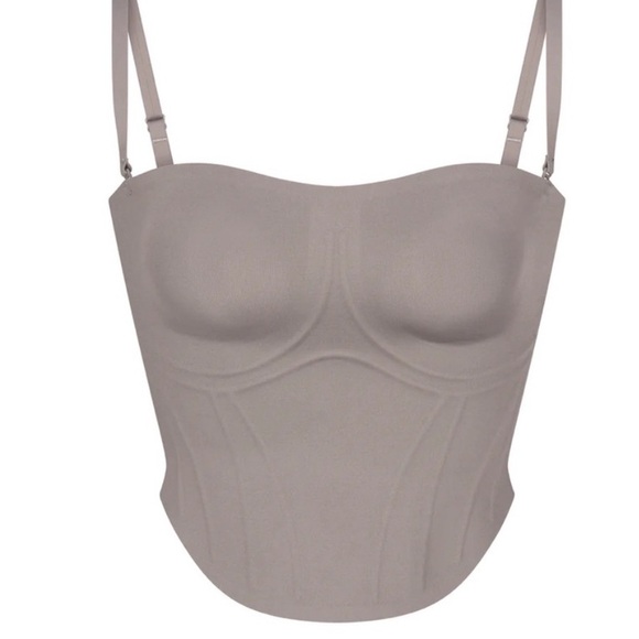 SKIMS Bonded Corset Top in Steel - Picture 3 of 7